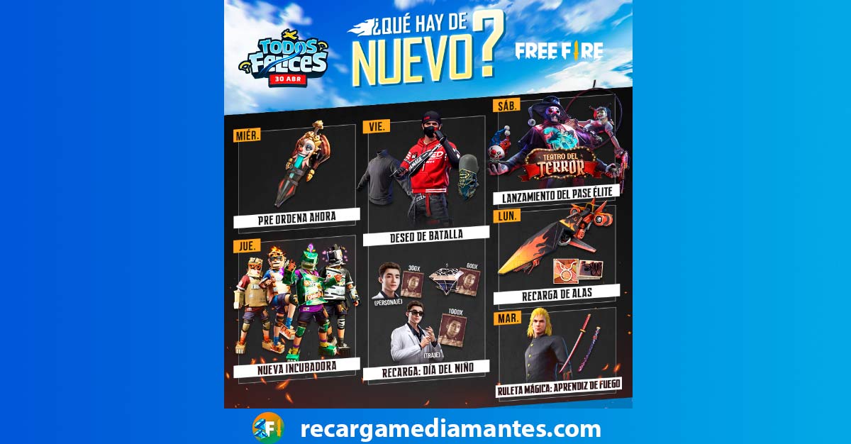 ️ Agenda Semanal Free Fire 27/04 (Con Fotos y Bien
