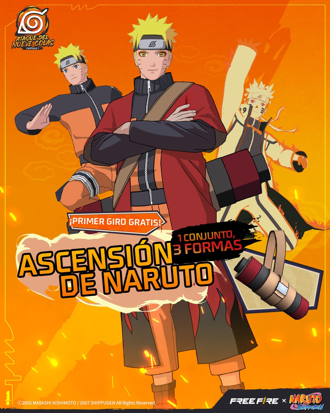 Skin Ascensión de Naruto 1 conjunto 3 formas